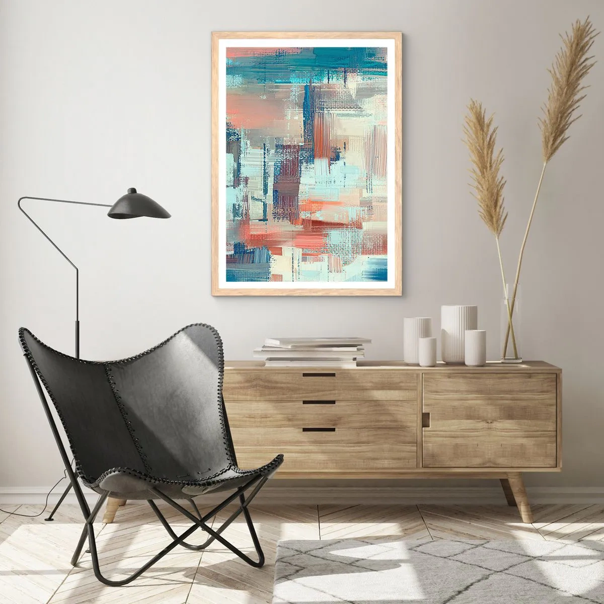 Poster în ramă de stejar deschis - Întinde-te spre lumină - 30x40 cm