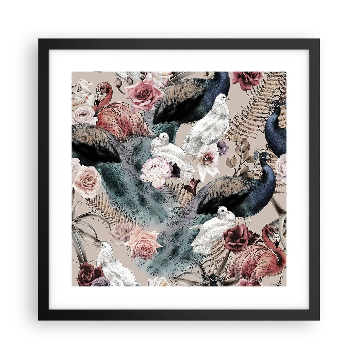 Poster în ramă neagră - În grădina palatului - 40x40 cm