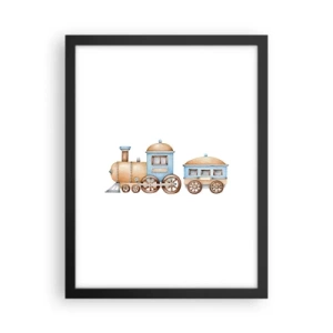 Poster în ramă neagră - Trenulețul din copilărie - 30x40 cm