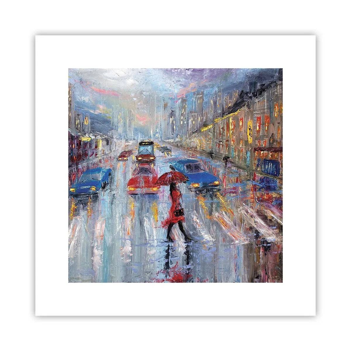 Poster - O după-amiază ploioasă în oraș - 30x30 cm