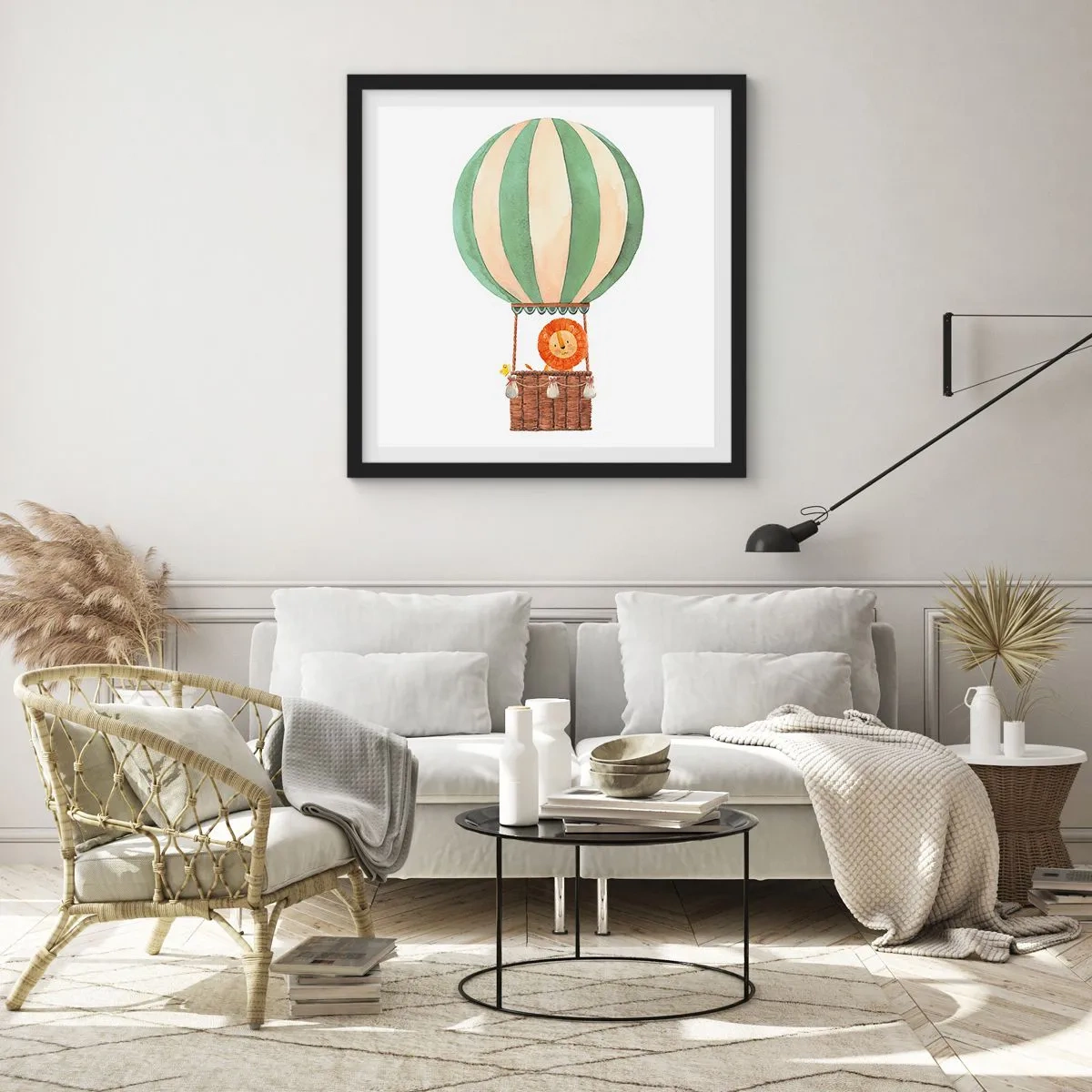 Poster în ramă neagră - Călătoriile lui Leon - 50x50 cm