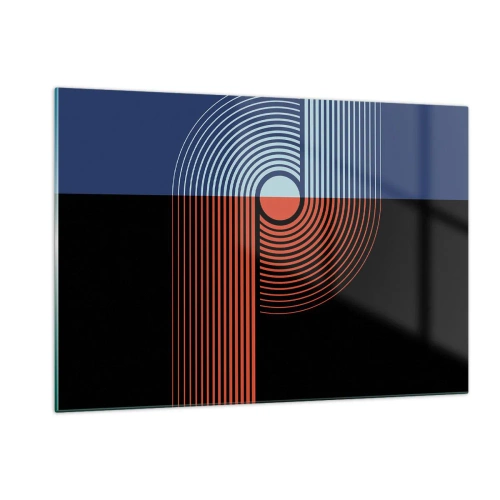 Tablou pe sticlă - Într-o îmbrăţişare geometrică - 120x80 cm