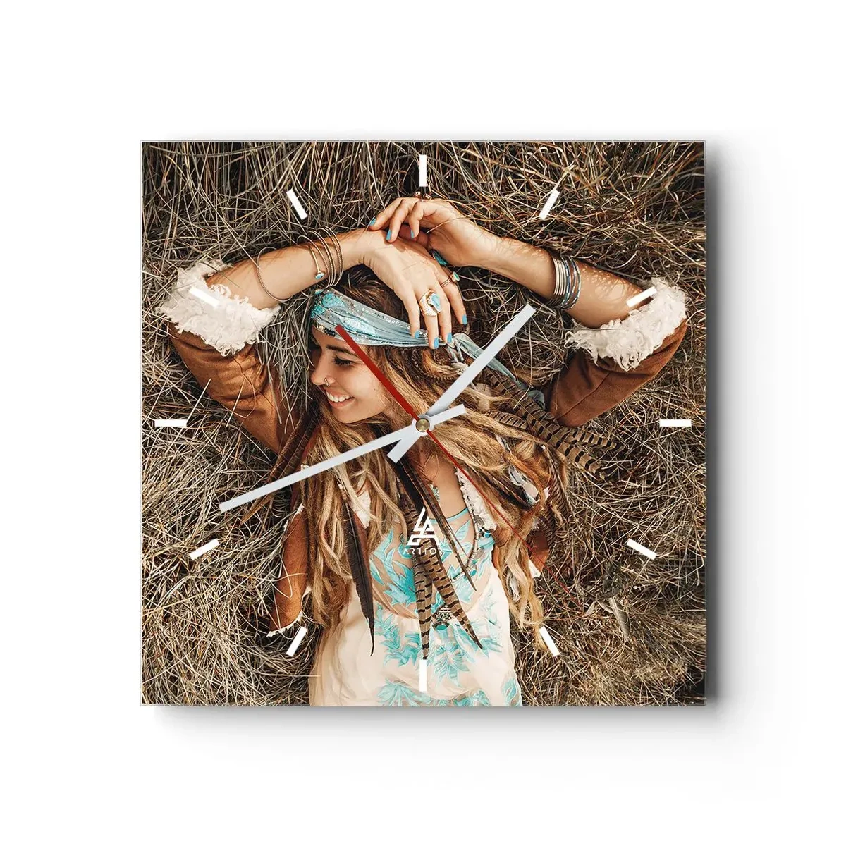 Ceas de perete - Ceas pe sticlă - În drum spre vara iubirii - 40x40 cm