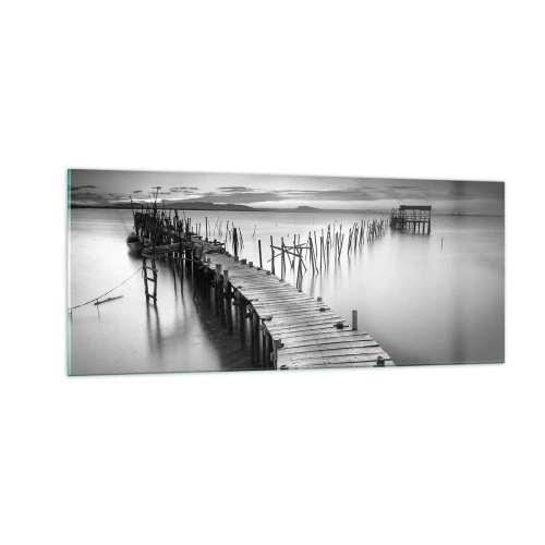 Tablou pe sticlă - Liniștea unui țărm uitat - 100x40 cm