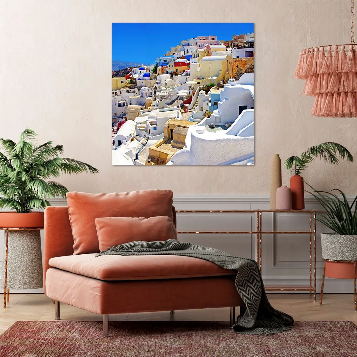 Tablou pe pânză - Visând la o vară grecească - 50x50 cm