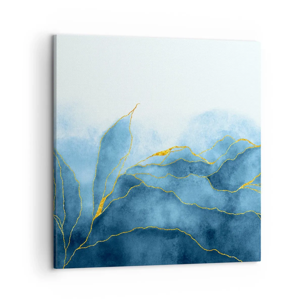 Tablou pe pânză - Albastru în aur - 50x50 cm