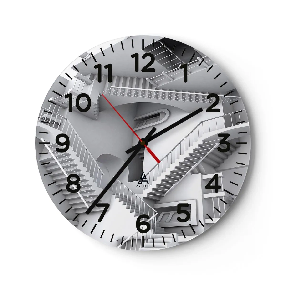 Ceas de perete - Ceas pe sticlă - Paradoxurile spațiului - 40x40 cm