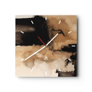 Ceas de perete - Ceas pe sticlă - O abstractizare intrigantă - 30x30 cm