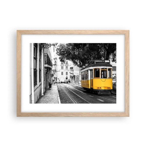 Poster în ramă de stejar deschis - Sună fado în fundal - 40x30 cm