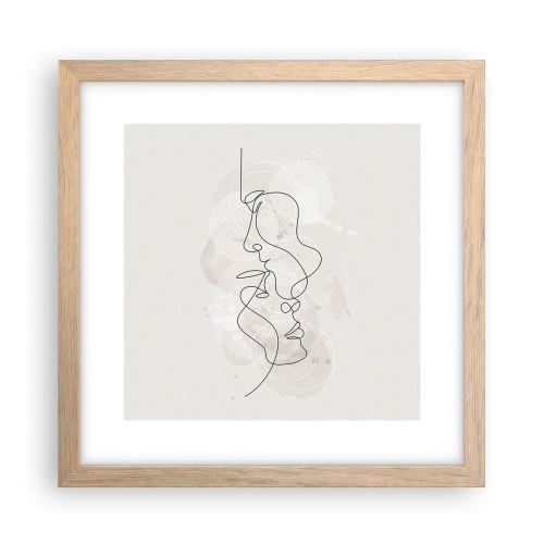 Poster în ramă de stejar deschis - Încurcați într-o îmbrățișare - 30x30 cm