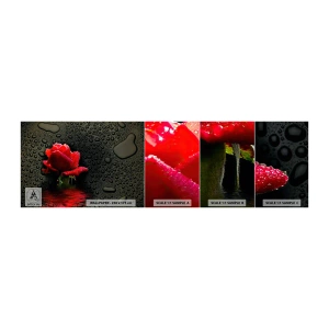 Mostră tapet autocolant Deluxe Sticker - Roșu și negru - Flori, Trandafir, Apă - 100x30 cm