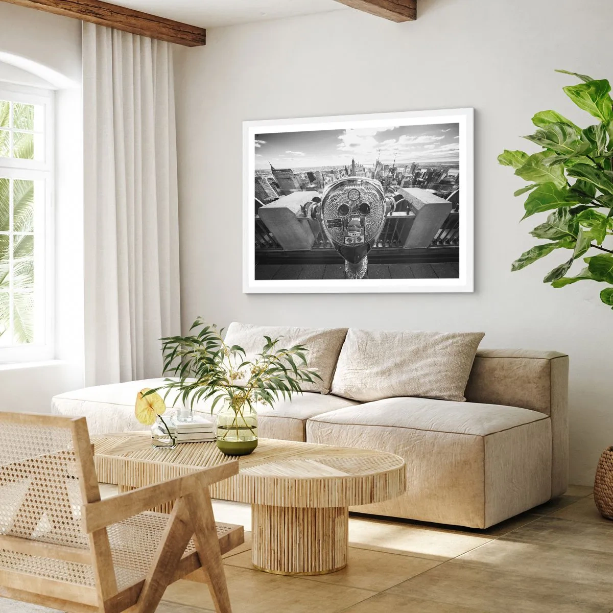 Poster în ramă albă - Orașul de deasupra orașelor - 91x61 cm