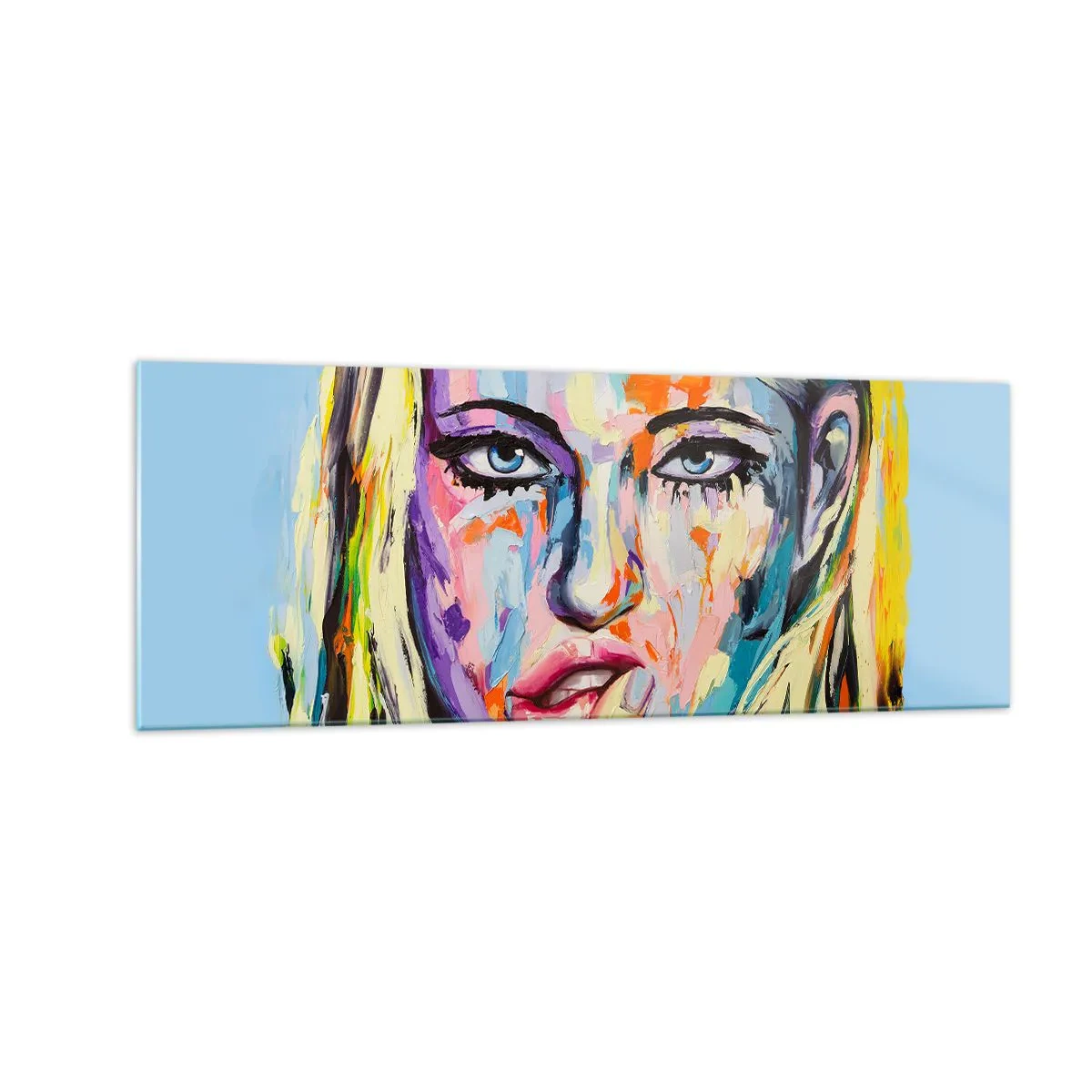 Tablou pe sticlă - Privește-o drept în ochi - 140x50 cm