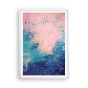 Poster în ramă albă - Îmbrățișare albastră - 70x100 cm