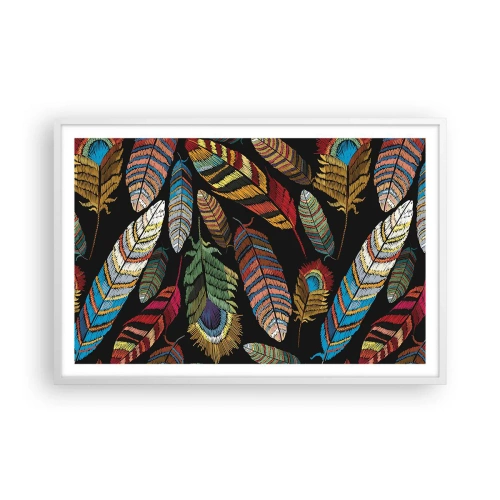 Poster în ramă albă - Carnavalul păsărilor - 91x61 cm