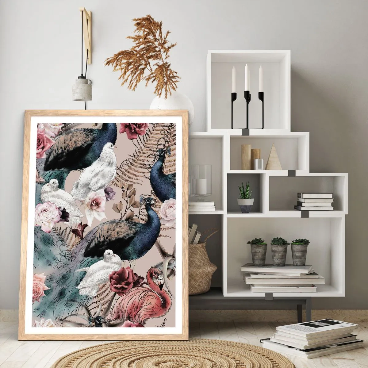 Poster în ramă de stejar deschis - În grădina palatului - 70x100 cm