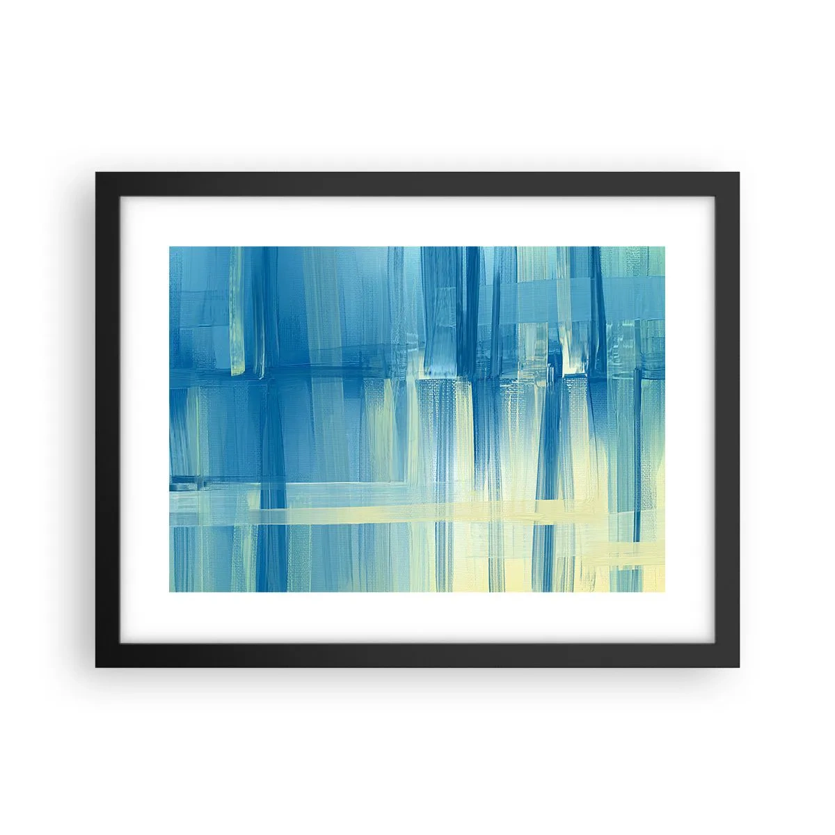 Poster în ramă neagră - Compoziție în turcoaz - 40x30 cm