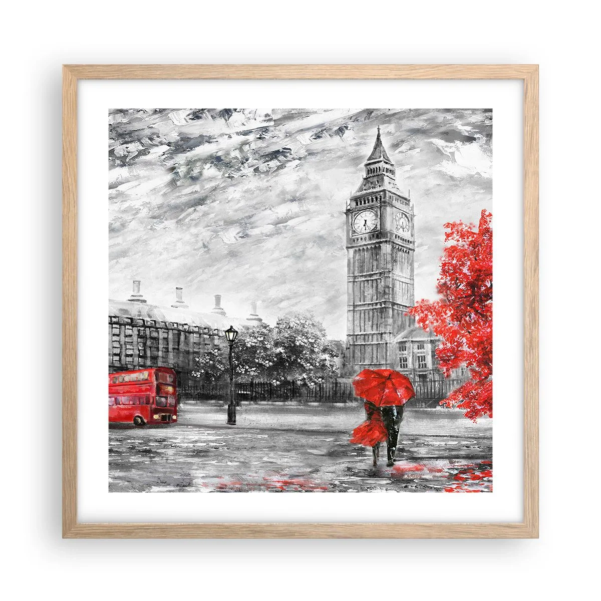 Poster în ramă de stejar deschis - O zi excitantă - 50x50 cm