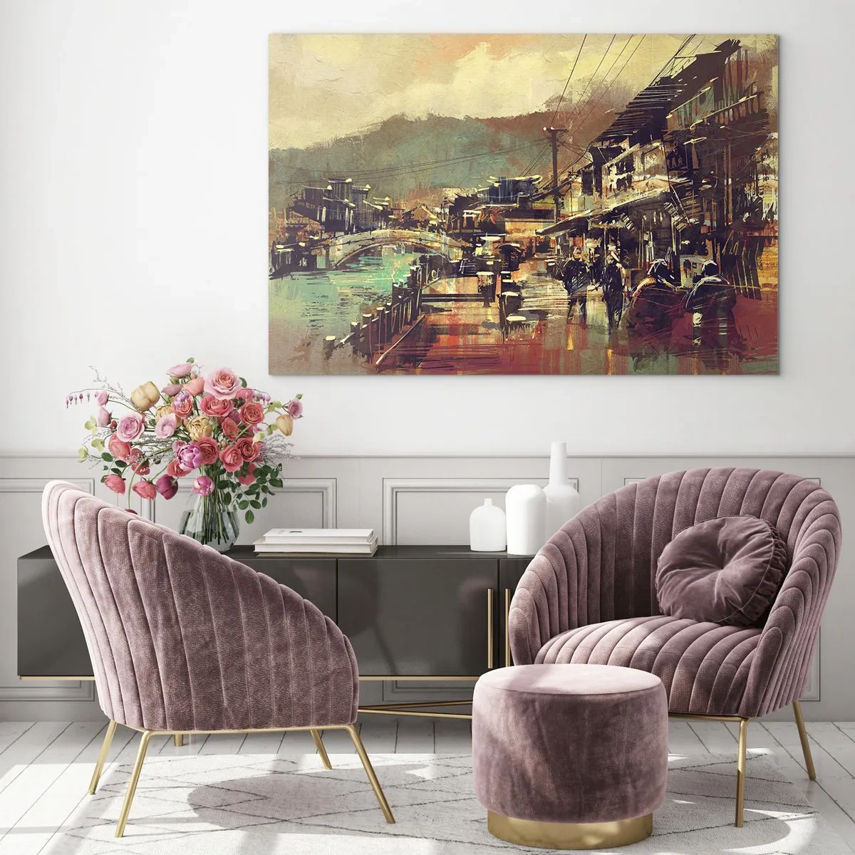 Tablou pe sticlă - Viața ca o bogăție de gri - 120x80 cm