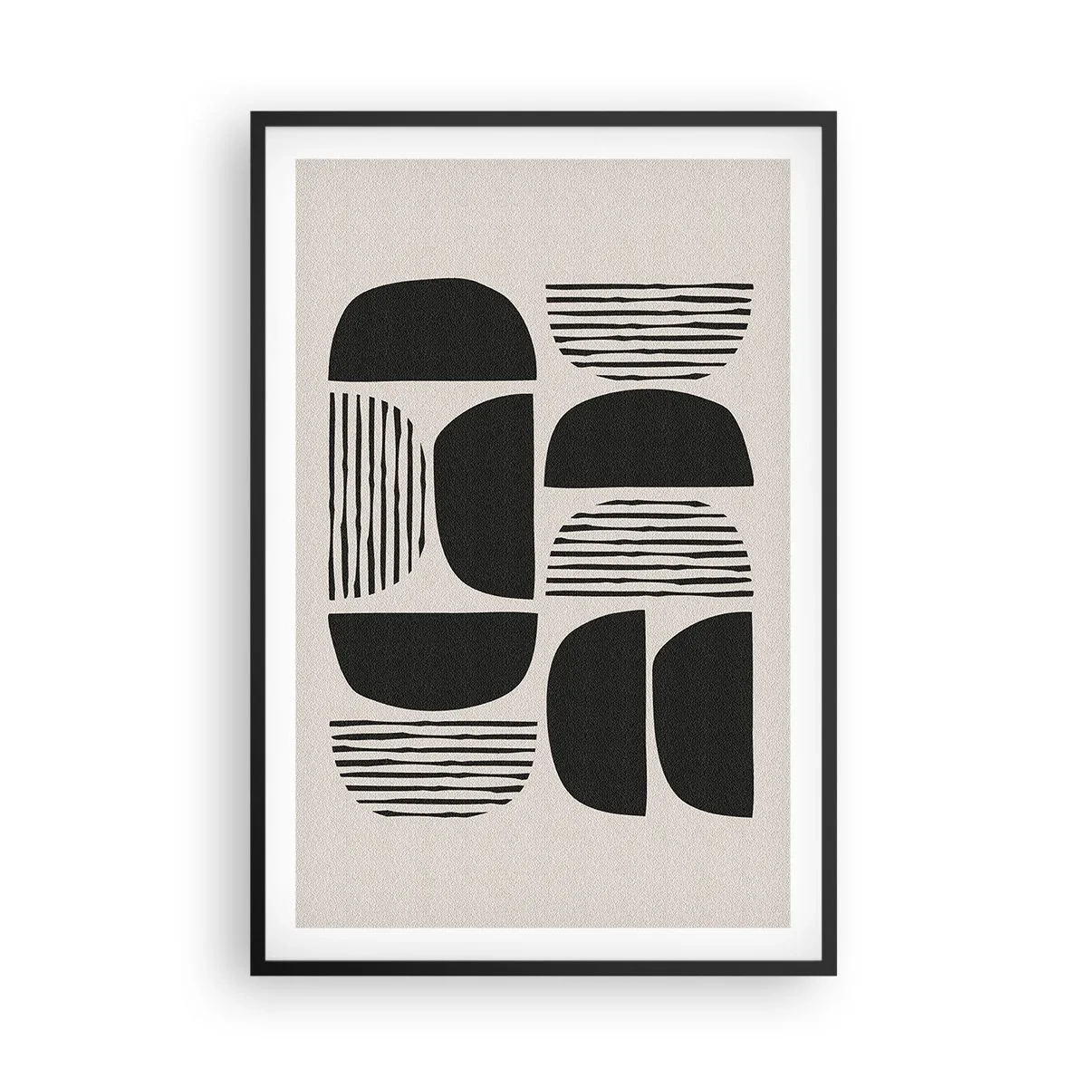 Poster în ramă neagră - Jumătăți necomplete - 61x91 cm