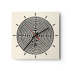 Ceas de perete - Ceas pe sticlă - Ordine secretă - 30x30 cm