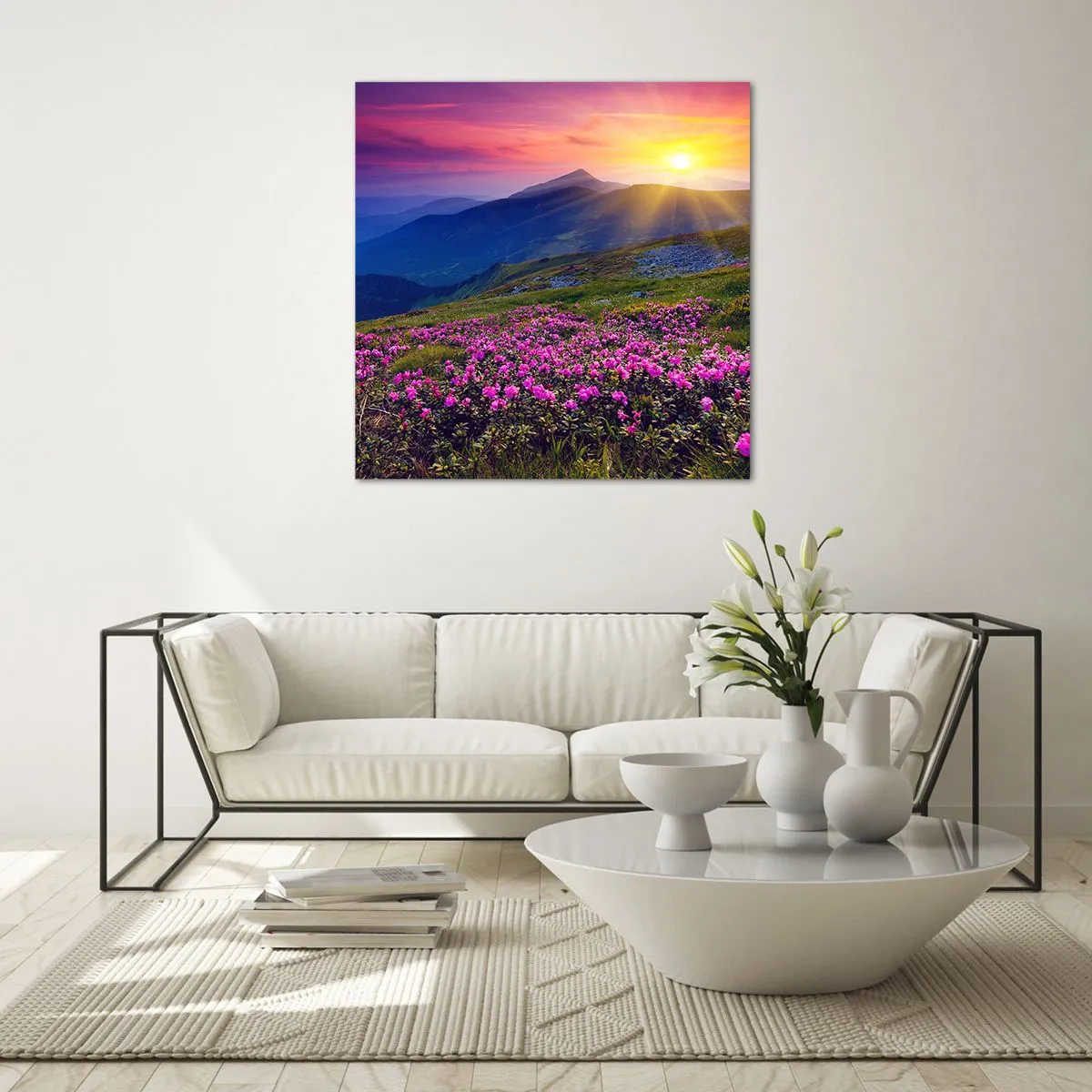 Tablou pe sticlă - ... Și peste tot în jur se simte un miros de jneapăn și parfum de ierburi... - 70x70 cm