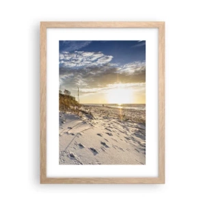 Poster în ramă de stejar deschis - Invitație la o plimbare - 30x40 cm