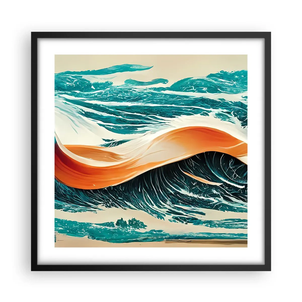 Poster în ramă neagră - Visul unui surfer - 50x50 cm
