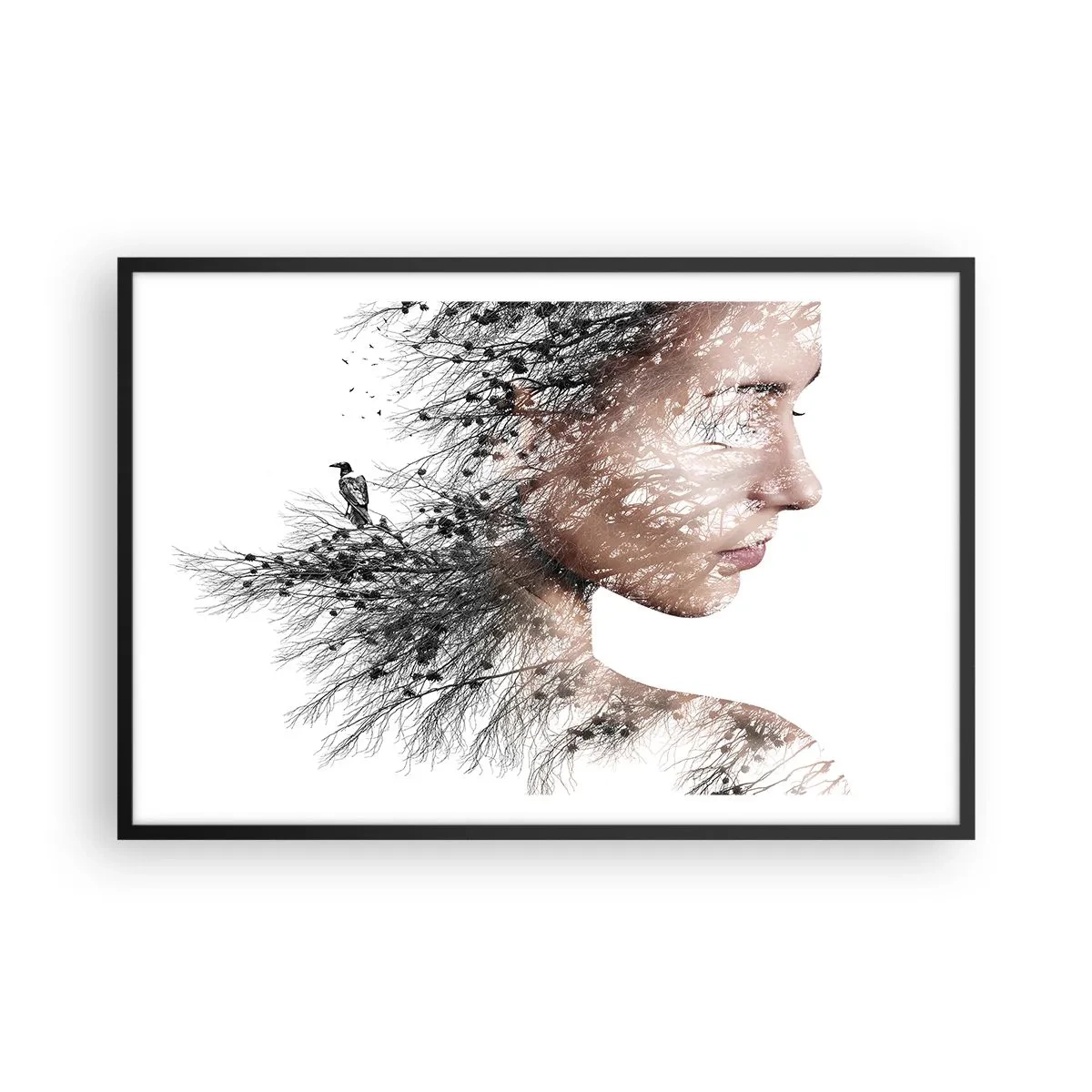 Poster în ramă neagră - Spiritul pădurii - 91x61 cm