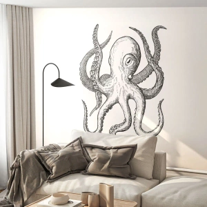 Tapet Autoadeziv Deluxe Sticker - Dansând cu valurile - Caracatiță, Desen, Litoral - 200x140 cm