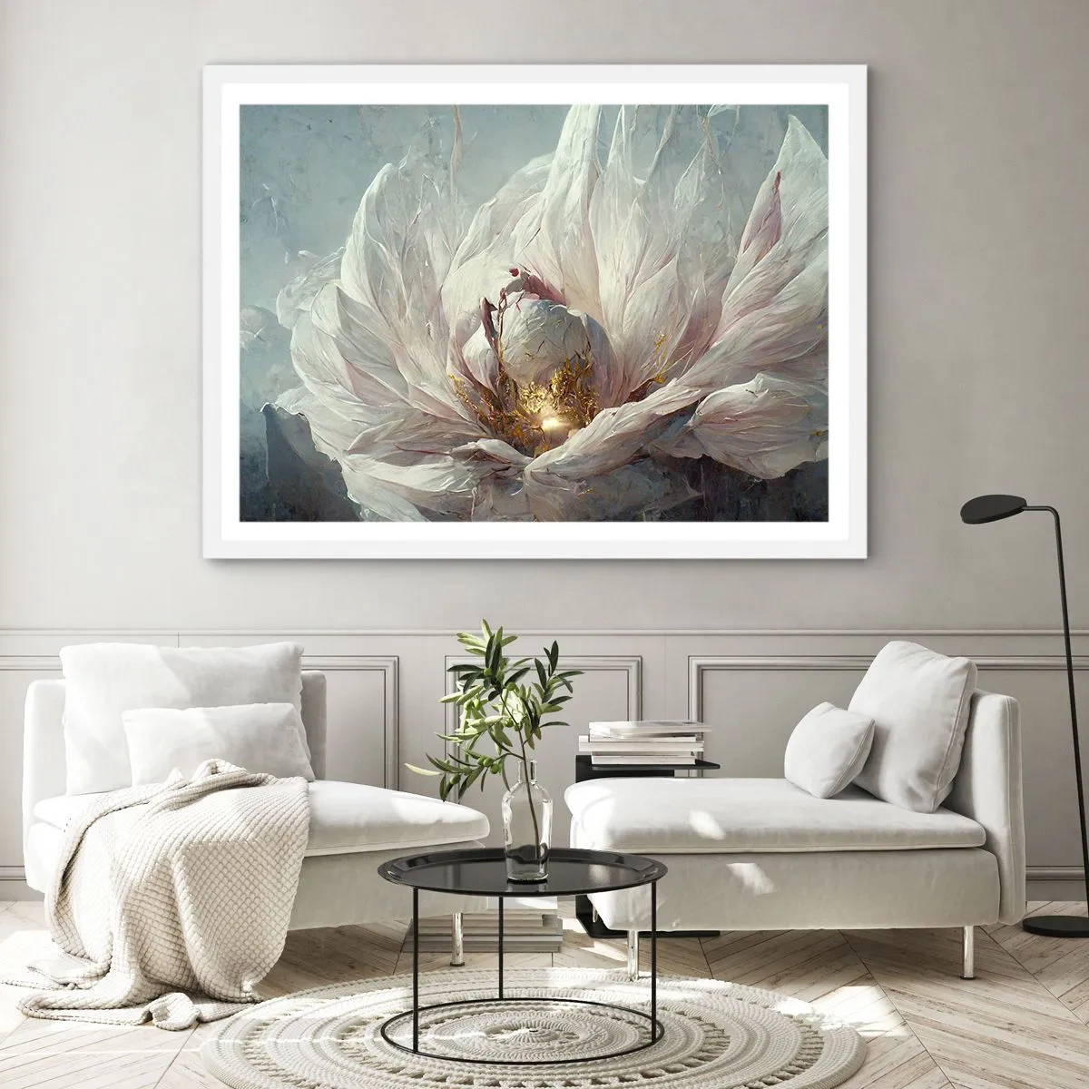 Poster în ramă albă - Înflorește o dată la o sută de ani - 91x61 cm