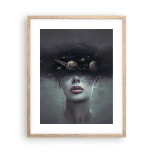 Poster în ramă de stejar deschis - Și planetele o iau razna... - 40x50 cm