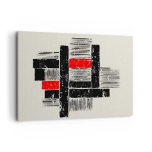 Tablou pe pânză - Roșu și negru - 100x70 cm