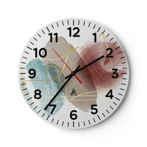 Ceas de perete - Ceas pe sticlă - Mărgele de spațiu - 30x30 cm