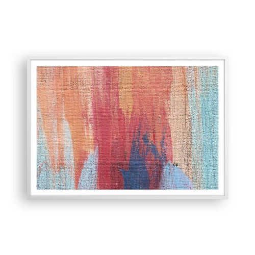 Poster în ramă albă - Plutind prin curcubeu - 100x70 cm