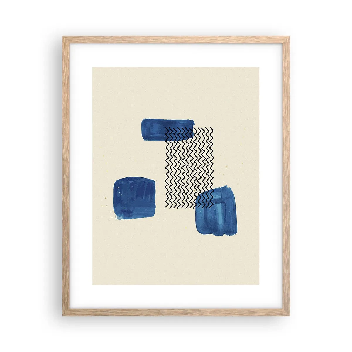 Poster în ramă de stejar deschis - Cvartet abstract - 40x50 cm