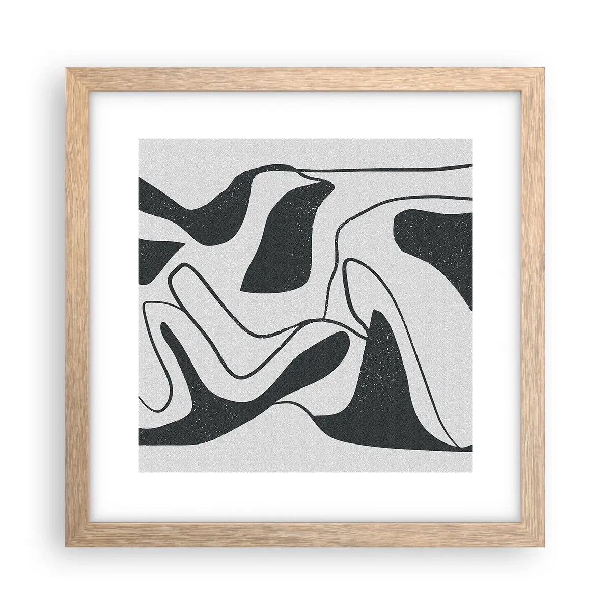 Poster în ramă de stejar deschis - Distracție abstractă în labirint - 30x30 cm