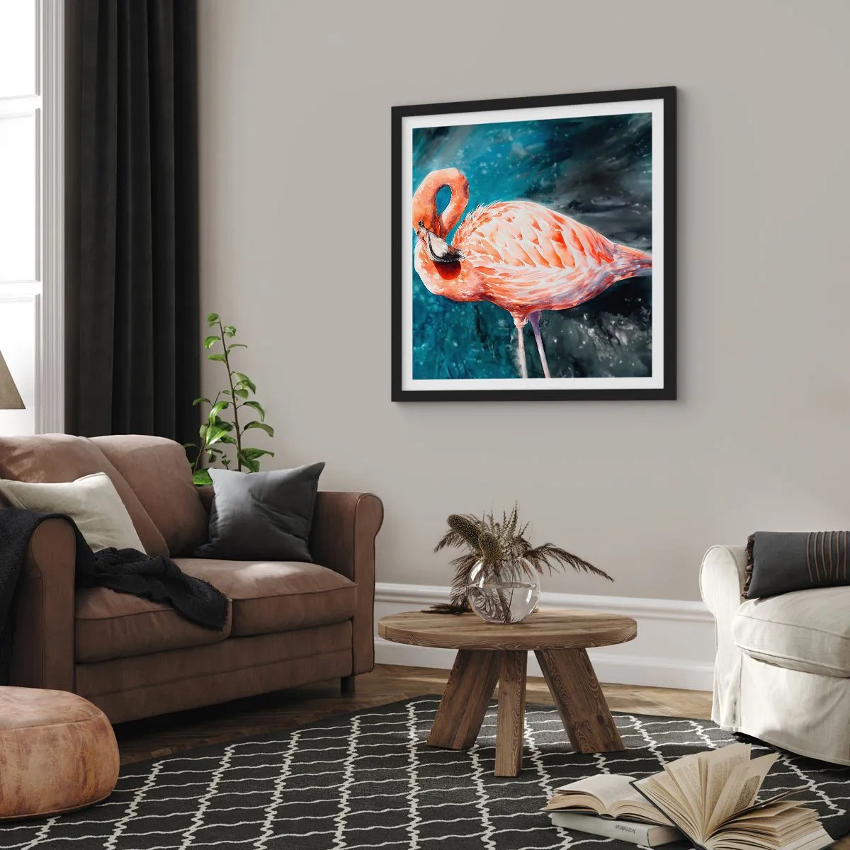 Poster în ramă neagră - Decorativ prin natură - 50x50 cm