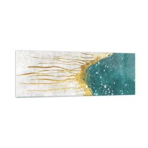 Tablou pe sticlă - Mareea de aur - 90x30 cm