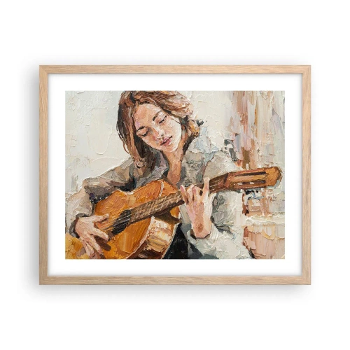 Poster în ramă de stejar deschis - Concert pentru chitară și inima unei fete - 50x40 cm