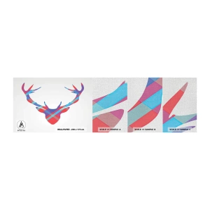 Mostră tapet Premium Canvas - Cerb scoțian - Abstracția, Cerb, Coarne - 100x30 cm