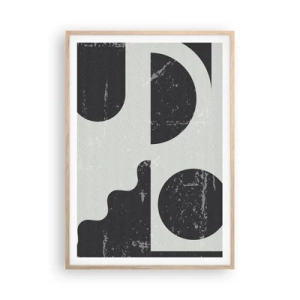 Poster în ramă de stejar deschis - Compoziție deasupra și dedesubt - 70x100 cm