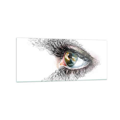 Tablou pe sticlă - Privește direct în suflet - 120x50 cm