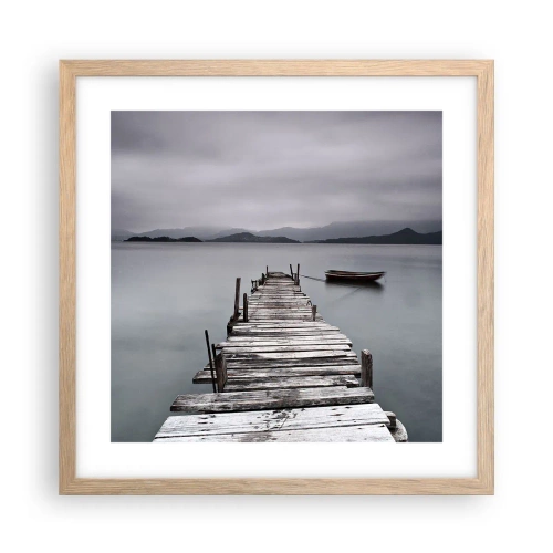 Poster în ramă de stejar deschis - Poți pleca mâine - 40x40 cm