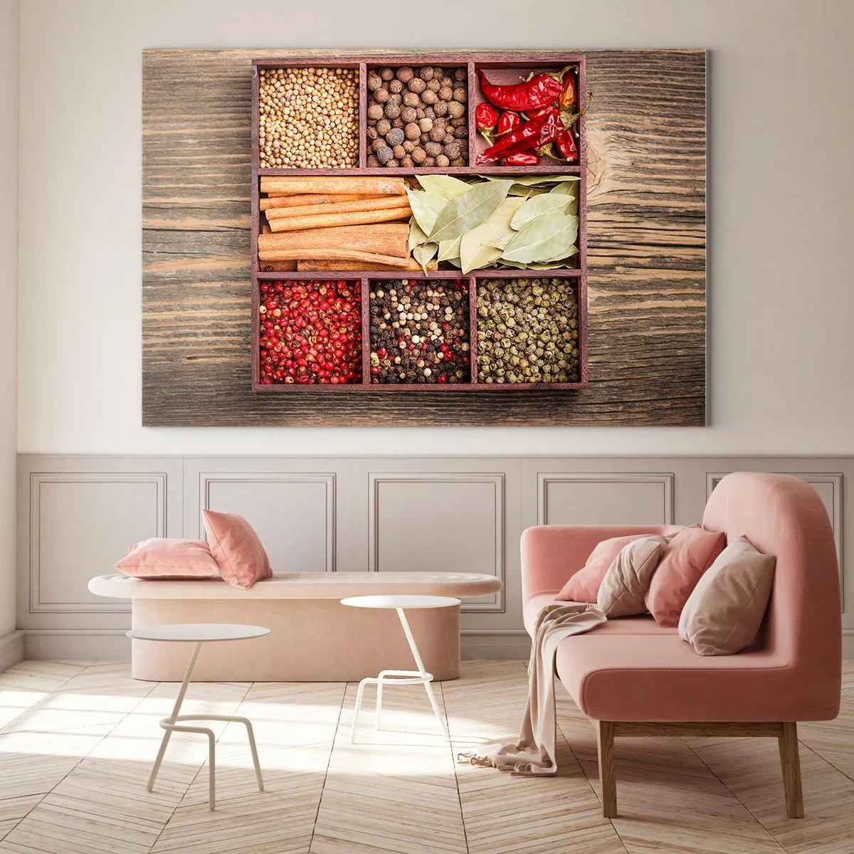 Tablou pe sticlă - Ordine de forme, buchet de arome - 120x80 cm