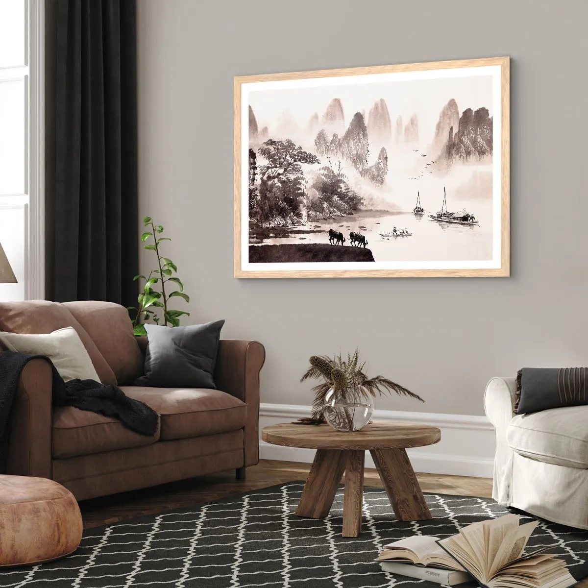 Poster în ramă de stejar deschis - Viața exotică de zi cu zi a Estului - 91x61 cm