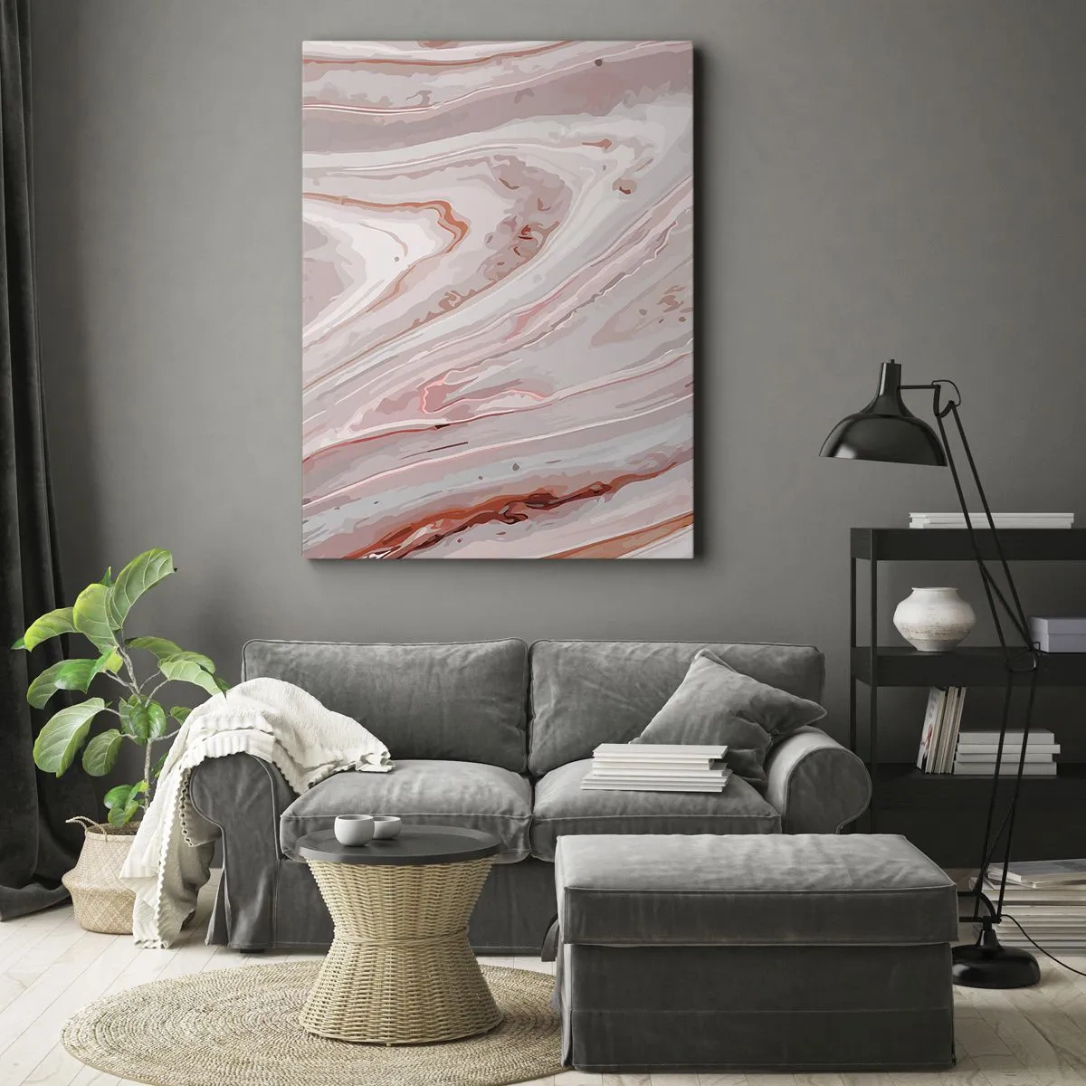 Tablou pe pânză - Roz lichid - 50x70 cm