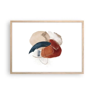 Poster în ramă de stejar deschis - Compoziție ovală - 70x50 cm