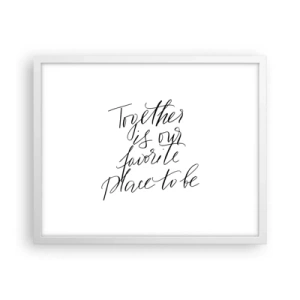 Poster în ramă albă - O simți și tu? - 50x40 cm