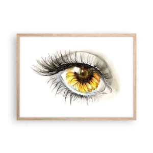 Poster în ramă de stejar deschis - O privire la fel de fierbinte ca vara - 70x50 cm